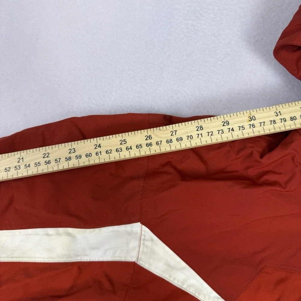 The North Face HyVent Ski Jacket Men's XL Red‎ Hooded Shell Stained